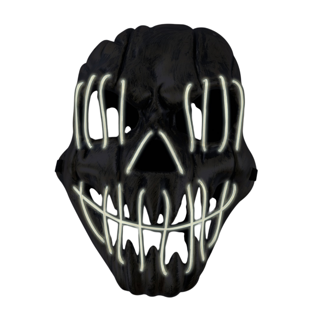 LED-maske til voksne – Lysende Halloween-maske