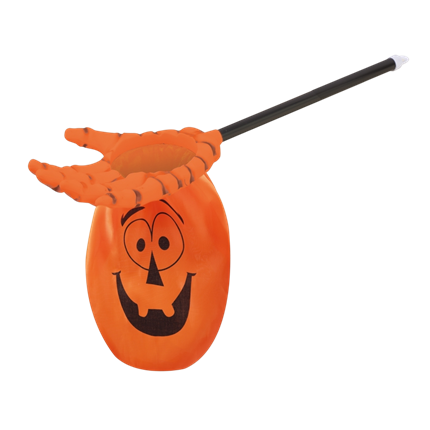 Slikpose i form af et græskar med skelet-hånd, 59 cm – Halloween