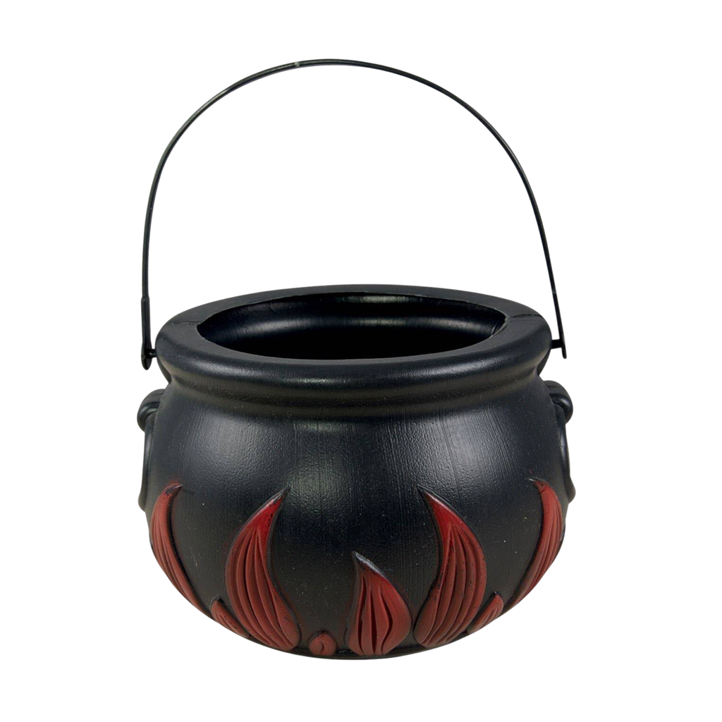 Heksekedel med flammer, Ø 17 cm – Halloween-pynt