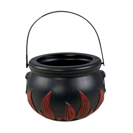 Heksekedel med flammer, Ø 17 cm – Halloween-pynt