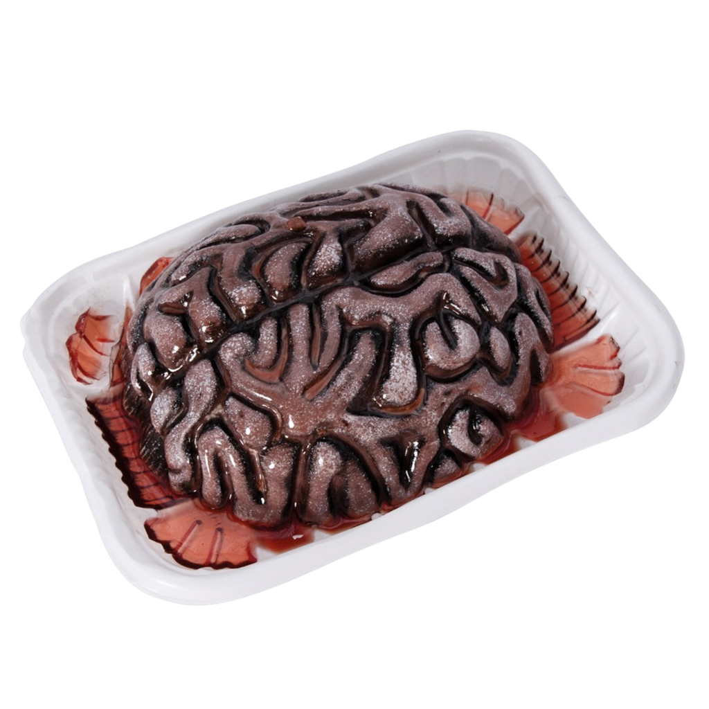 Blodig hjerne i bakke, 13 cm – Gory Halloween-dekoration