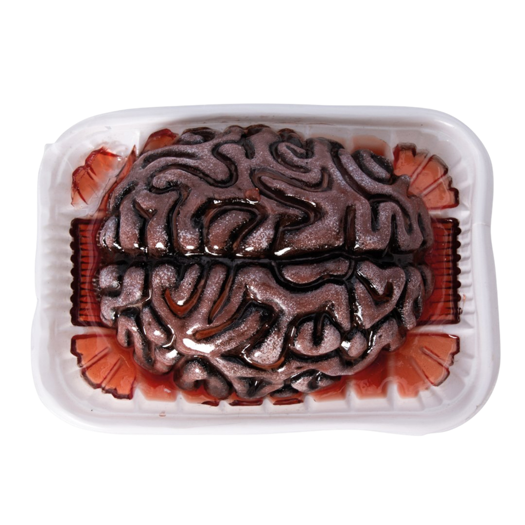 Blodig hjerne i bakke, 13 cm – Gory Halloween-dekoration