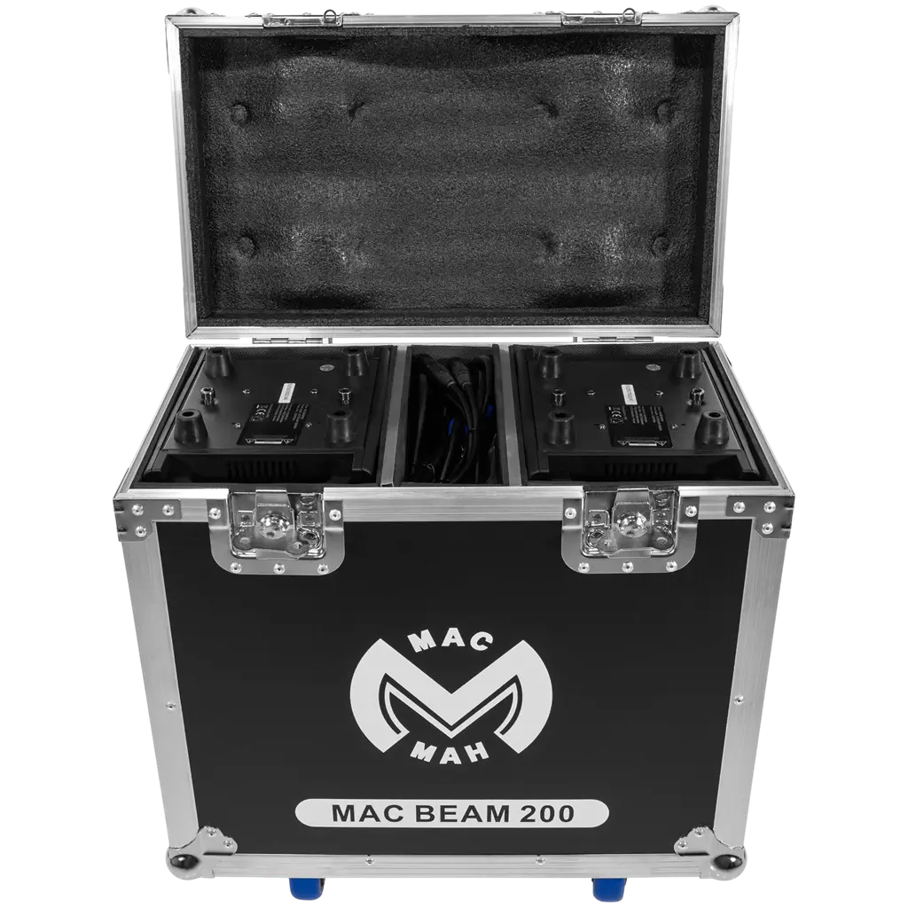 Sæt med 2 stk. Beam LED-lyre på 200 W med transportkasse – Mac Mah