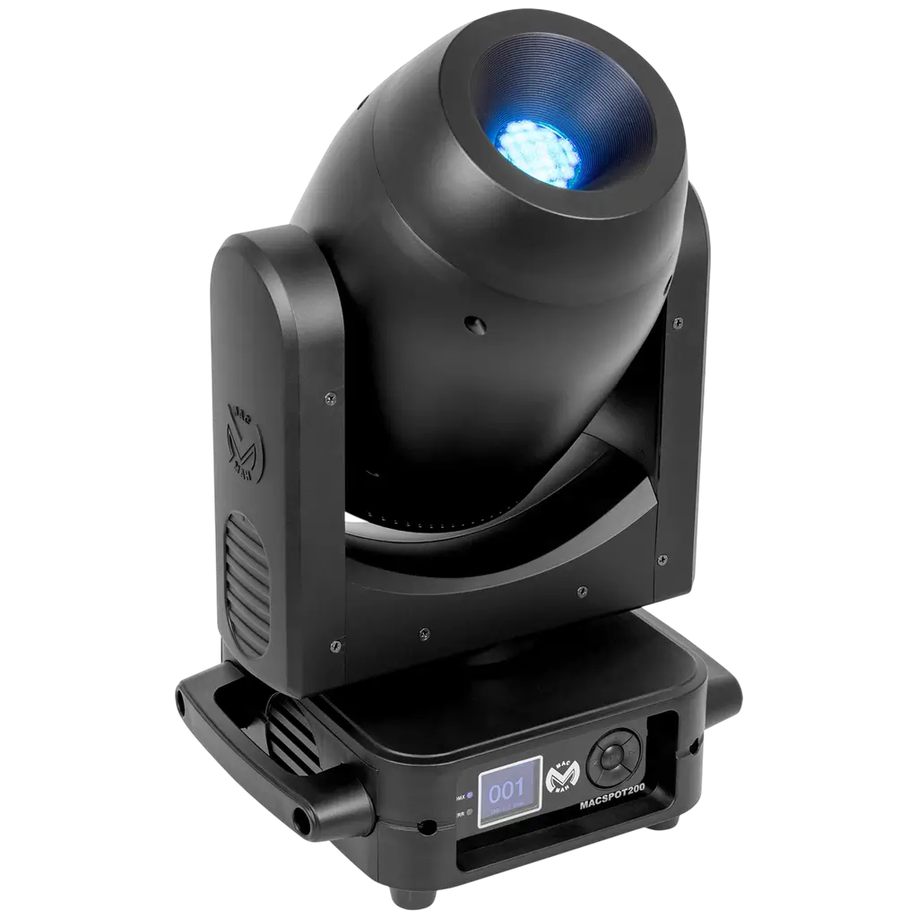 200 W LED-spotlygte med gobos, 6-facetteret prisme og motoriseret fokus – Mac Mah