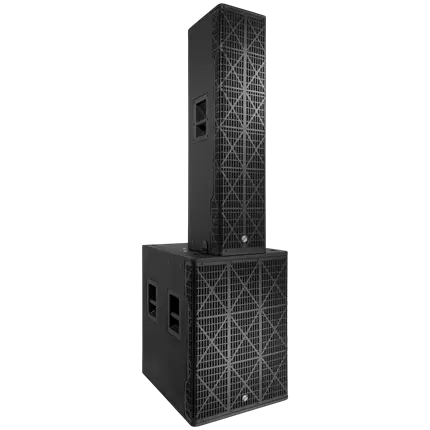 Aktivt 3-vejs søjlesystem, 1700 W RMS, med 18-subwoofer – Elokance