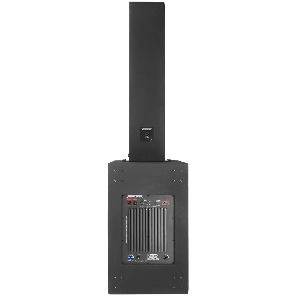 Aktivt 3-vejs søjlesystem, 1700 W RMS, med 15"-subwoofer – Elokance