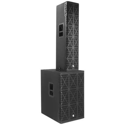 Aktivt 3-vejs søjlesystem, 1700 W RMS, med 15-subwoofer – Elokance