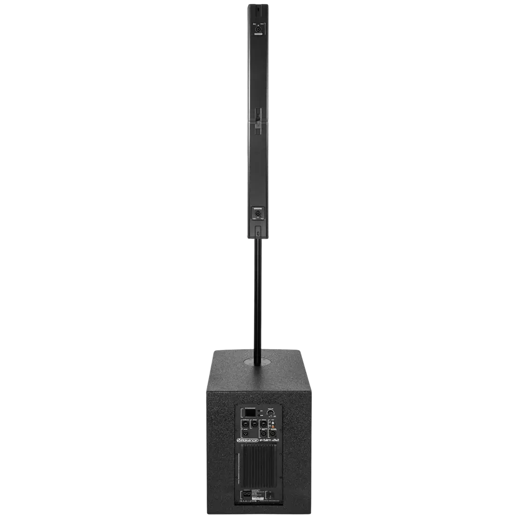 Aktivt 2-vejs søjlesystem, 800 W RMS, med 12"-subwoofer – Elokance