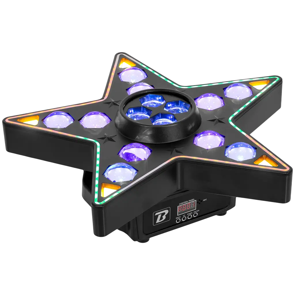 3-i-1 LED-lyssæt med Beam, B-Eye og stroboskop – BoomToneDJ